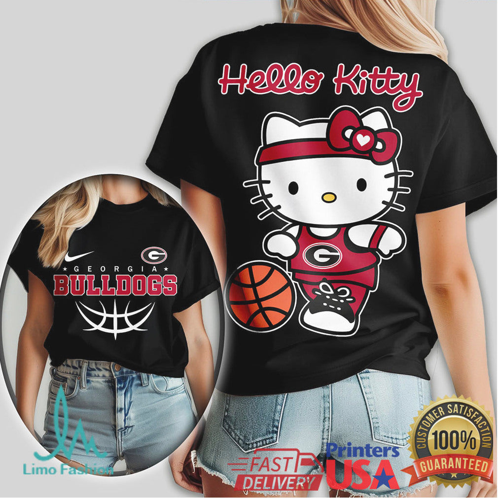 Hello Kitty Georgia Bulldogs Basketball Team Spirit T Shirt - Limotees LLC