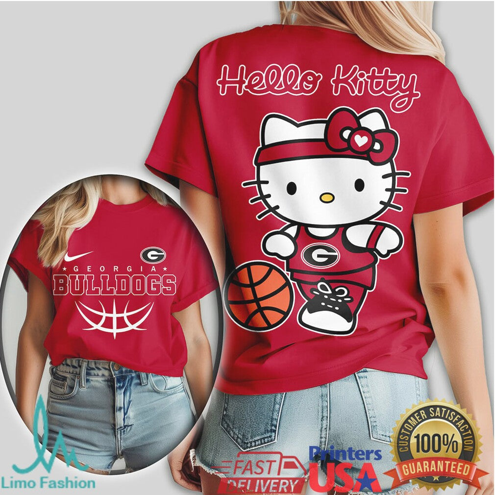 Hello Kitty Georgia Bulldogs Basketball Team Spirit T Shirt - Limotees LLC