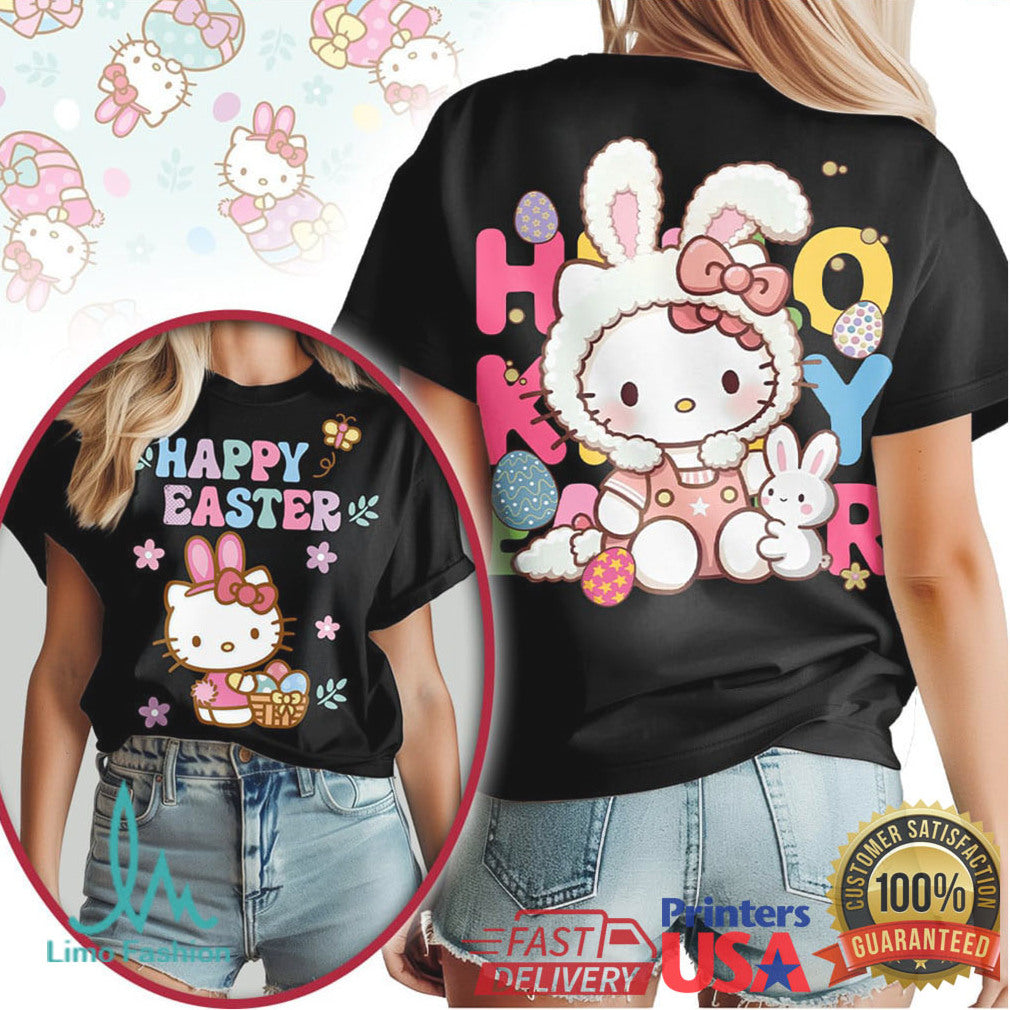 Hello Kitty Happy Easter Bunny Costume & Flower Garden T Shirt - Limotees LLC