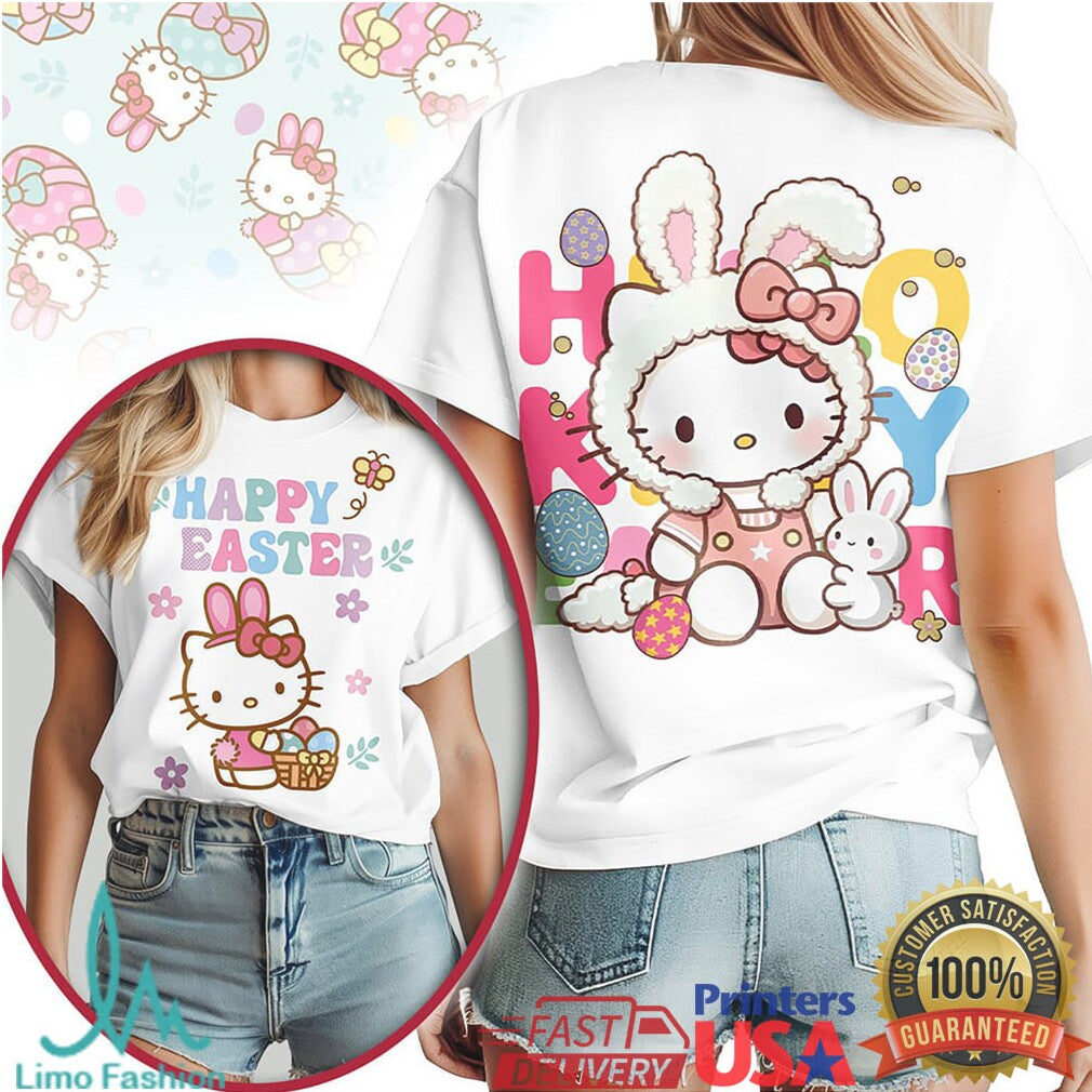 Hello Kitty Happy Easter Bunny Costume & Flower Garden T Shirt - Limotees LLC