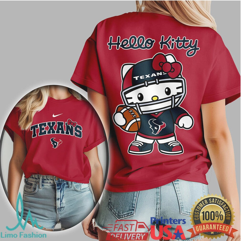 Hello Kitty Houston Texans Football Tshirt Sanrio Style Nfl Mascot Shirt - Limotees LLC
