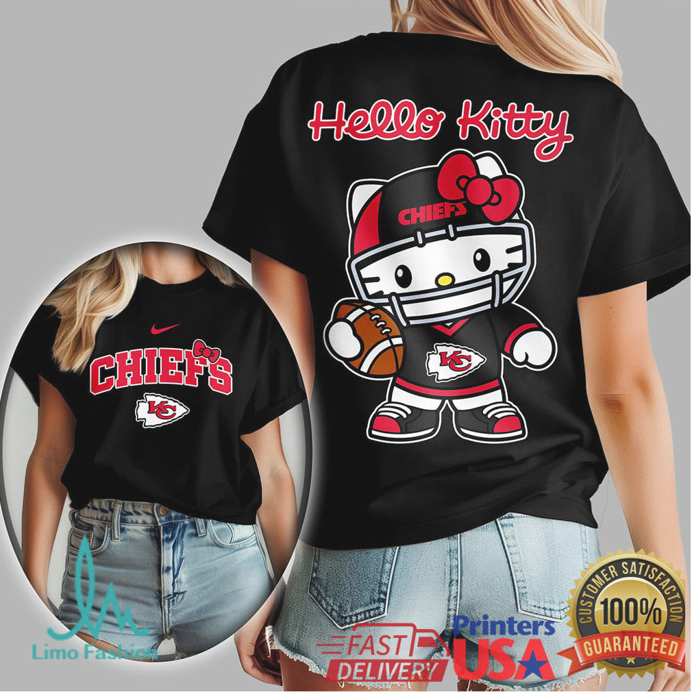 Hello Kitty Kansas City Chiefs Football Tshirt Cute Nfl Fan Apparel - Limotees LLC