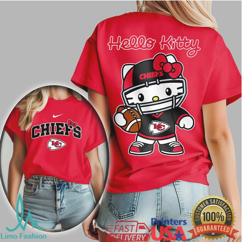 Hello Kitty Kansas City Chiefs Football Tshirt Cute Nfl Fan Apparel - Limotees LLC