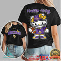 Hello Kitty Minnesota Vikings Purple & Gold Football Tshirt - Limotees LLC