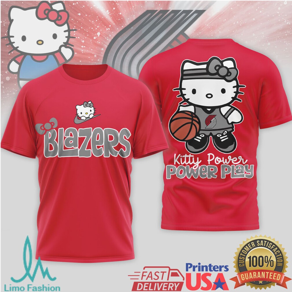 Hello Kitty Portland Trail Blazers Basketball Kitty Power T Shirt - Limotees LLC