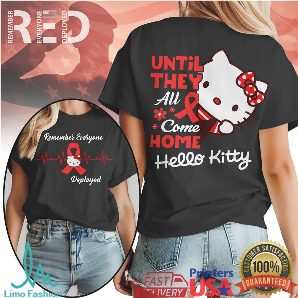 Hello Kitty R.E.D. Friday T Shirt Remember Everyone Deployed Support Tee - Limotees LLC