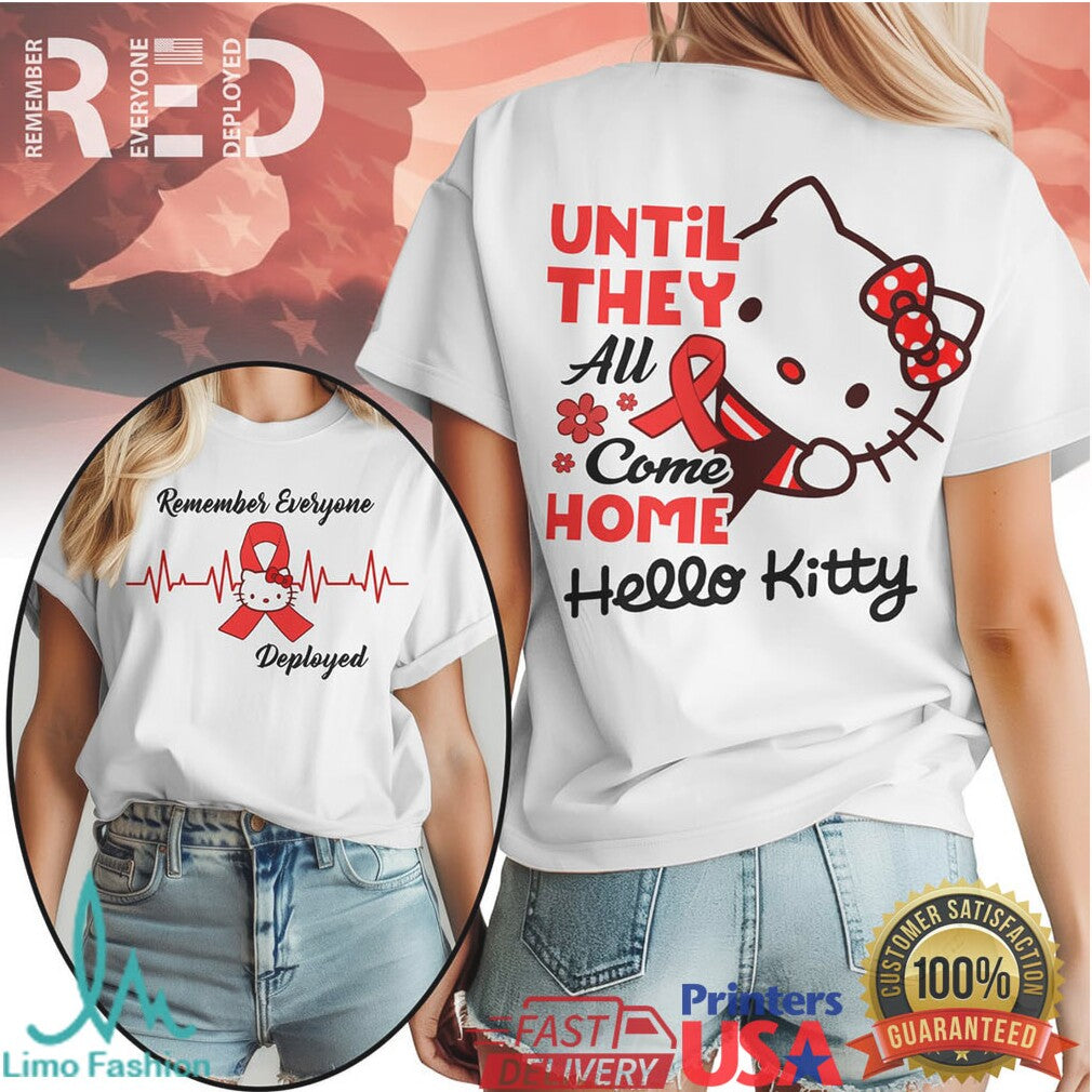 Hello Kitty R.E.D. Friday T Shirt Remember Everyone Deployed Support Tee - Limotees LLC