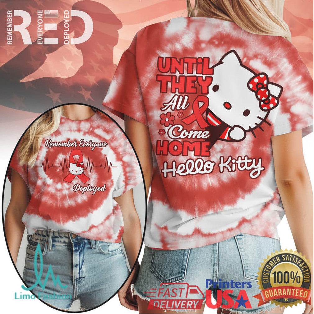 Hello Kitty R.E.D. Friday T Shirt Remember Everyone Deployed Support Tee - Limotees LLC