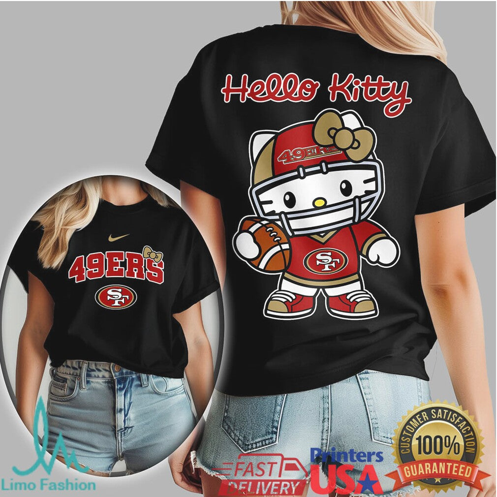 Hello Kitty San Francisco 49Ers Nfl Team Logo Graphic Tee - Limotees LLC