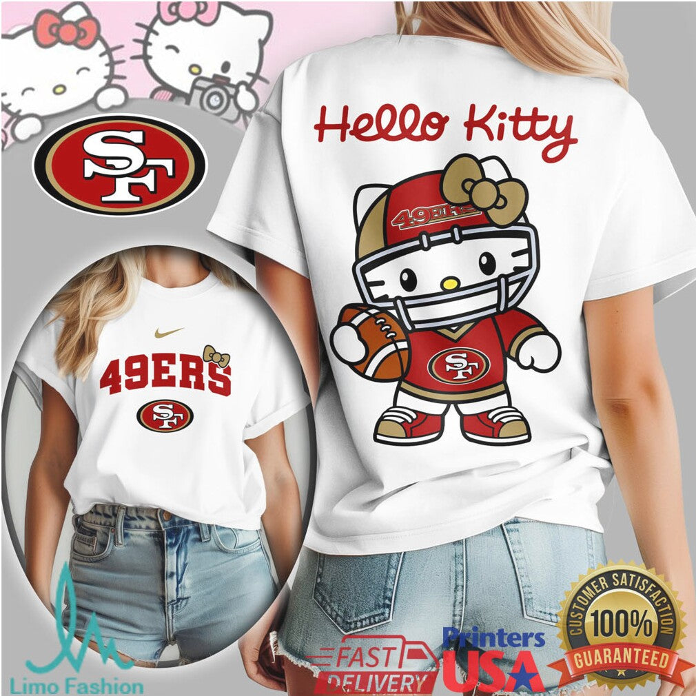 Hello Kitty San Francisco 49Ers Nfl Team Logo Graphic Tee - Limotees LLC