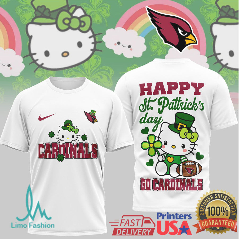 Hello Kitty St. Patrick's Day Arizona Cardinals Football Fan Tee - Limotees LLC