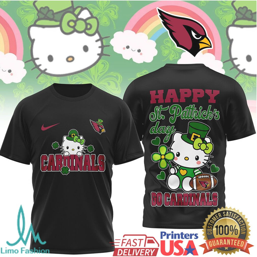 Hello Kitty St. Patrick's Day Arizona Cardinals Football Fan Tee - Limotees LLC