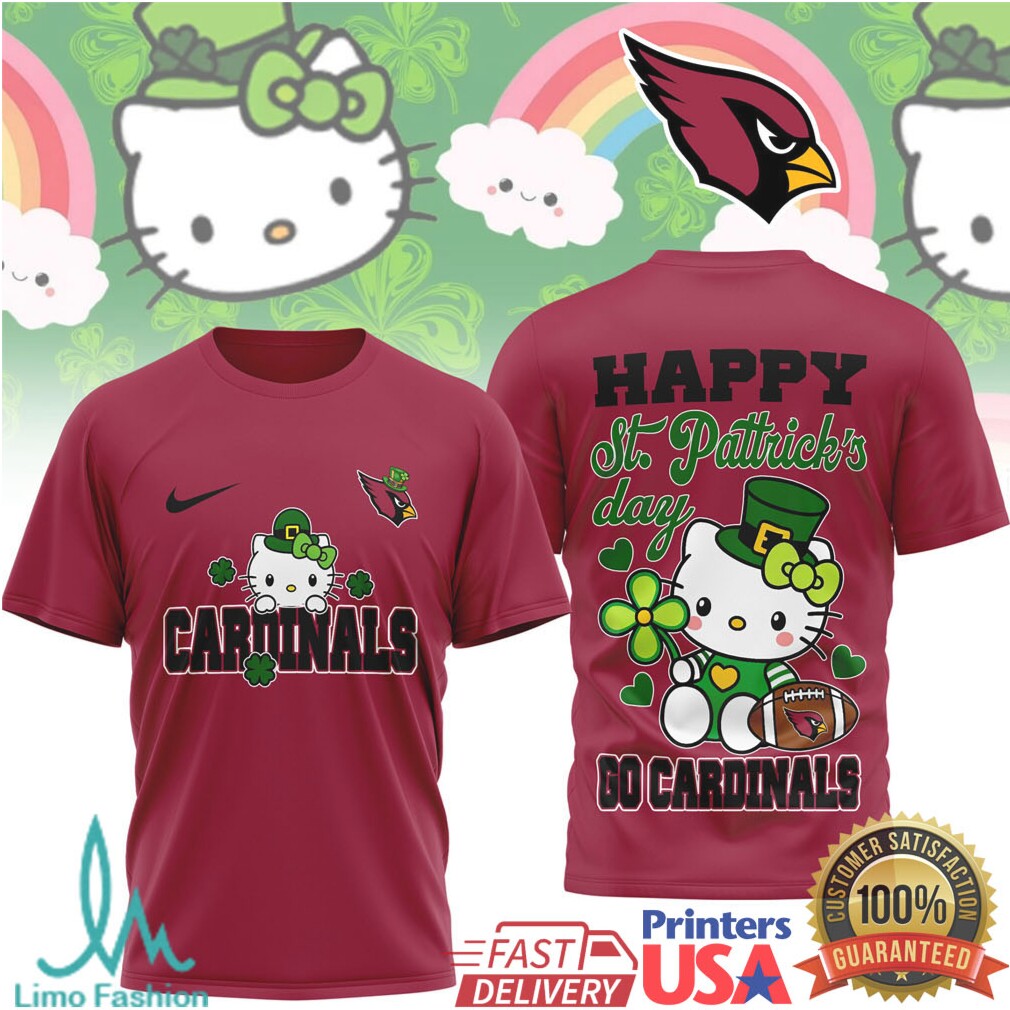 Hello Kitty St. Patrick's Day Arizona Cardinals Football Fan Tee - Limotees LLC