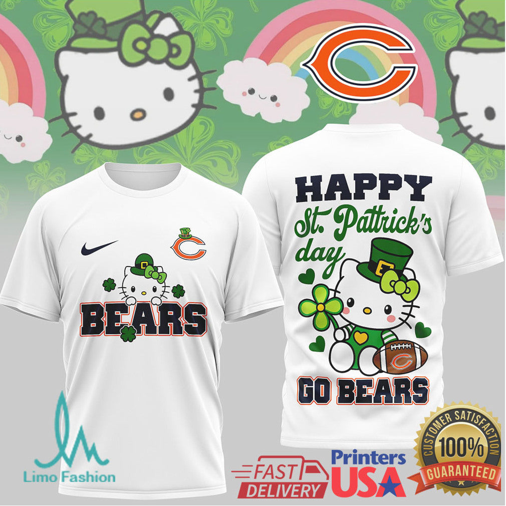 Hello Kitty St. Patrick's Day Chicago Bears Lucky Football Shirt - Limotees LLC