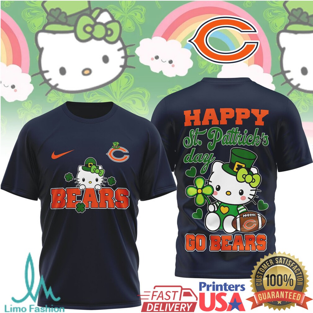 Hello Kitty St. Patrick's Day Chicago Bears Lucky Football Shirt - Limotees LLC