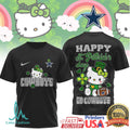 Hello Kitty St. Patrick's Day Dallas Cowboys Shamrock Football Tee - Limotees LLC