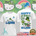 Hello Kitty St. Patrick's Day Detroit Lions Lucky Clover T Shirt - Limotees LLC