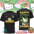 Hello Kitty St. Patrick's Day Minnesota Vikings Lucky Shamrock Tee - Limotees LLC
