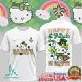 Hello Kitty St. Patrick's Day New Orleans Saints Football T Shirt - Limotees LLC