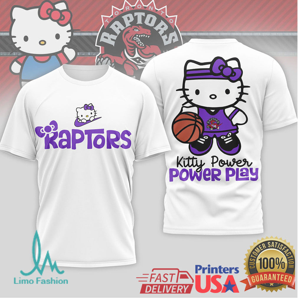 Hello Kitty Toronto Raptors Basketball Kitty Power T Shirt - Limotees LLC