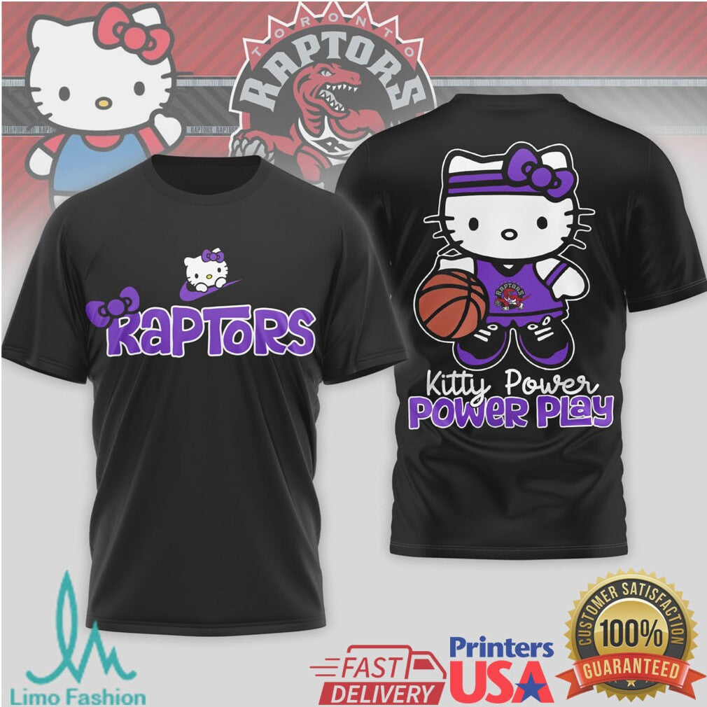 Hello Kitty Toronto Raptors Basketball Kitty Power T Shirt - Limotees LLC