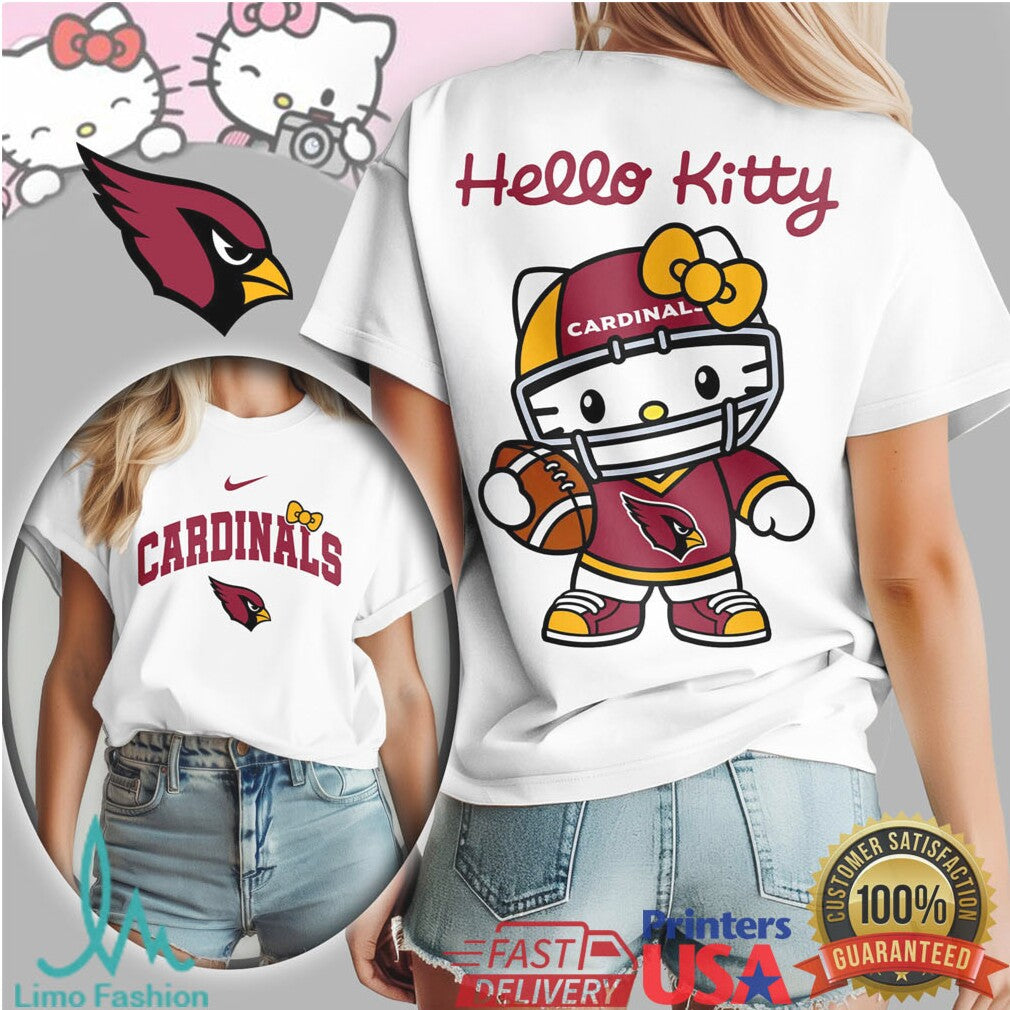 Hello Kitty X Arizona Cardinals Nfl Football Kawaii Tshirt - Limotees LLC