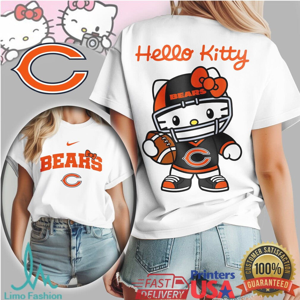 Hello Kitty X Chicago Bears Nfl Cute Character Fan Tee - Limotees LLC