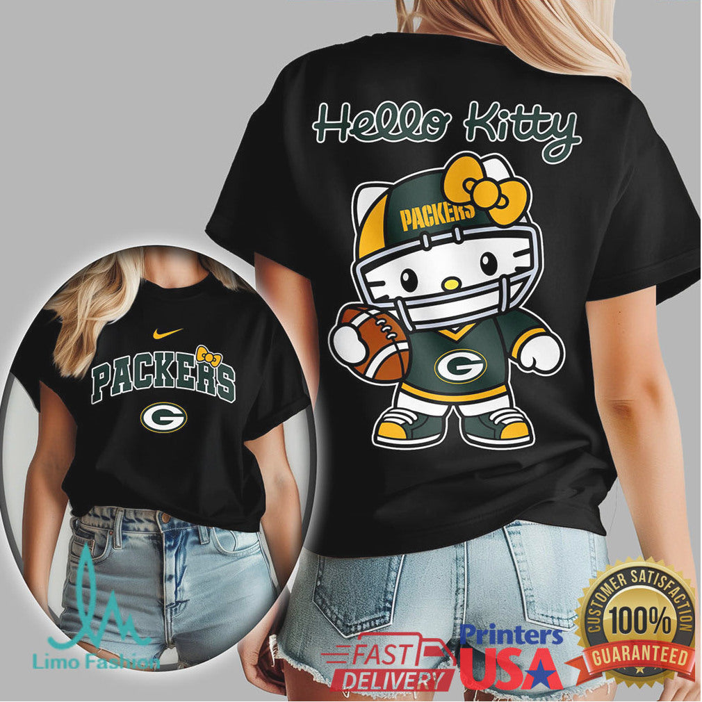 Hello Kitty X Green Bay Packers Nfl Football Kawaii Tshirt - Limotees LLC