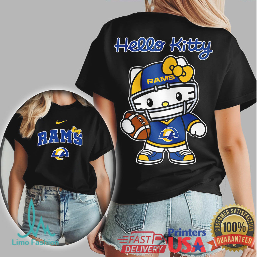 Hello Kitty X Los Angeles Rams Nfl Football Kawaii Tshirt - Limotees LLC