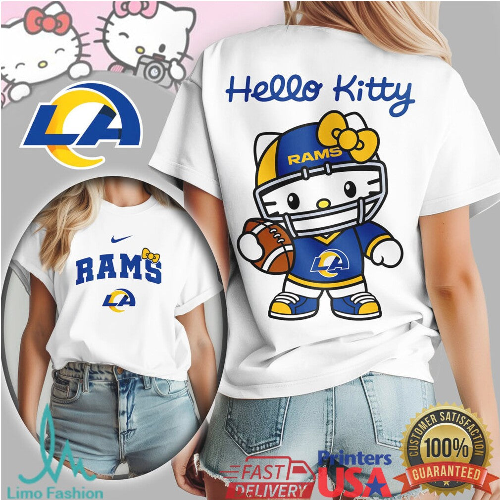 Hello Kitty X Los Angeles Rams Nfl Football Kawaii Tshirt - Limotees LLC