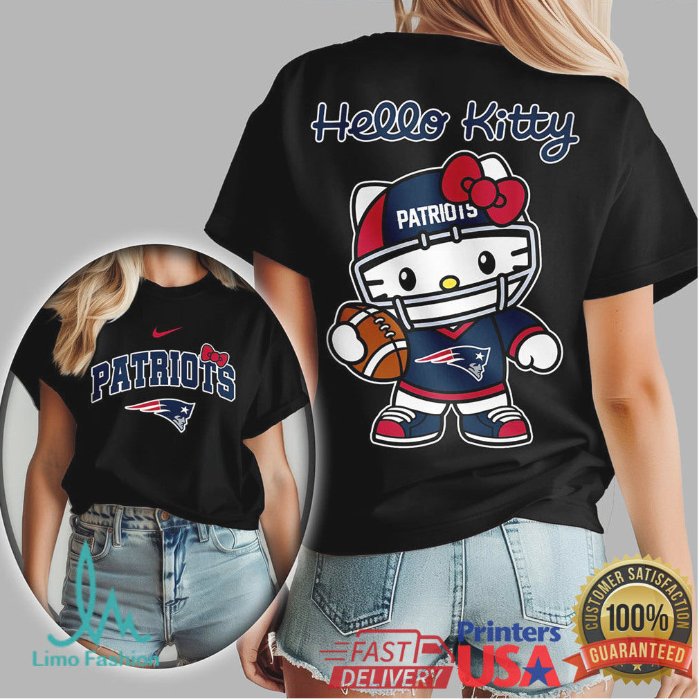 Hello Kitty X New England Patriots Nfl Football Kawaii Tshirt - Limotees LLC
