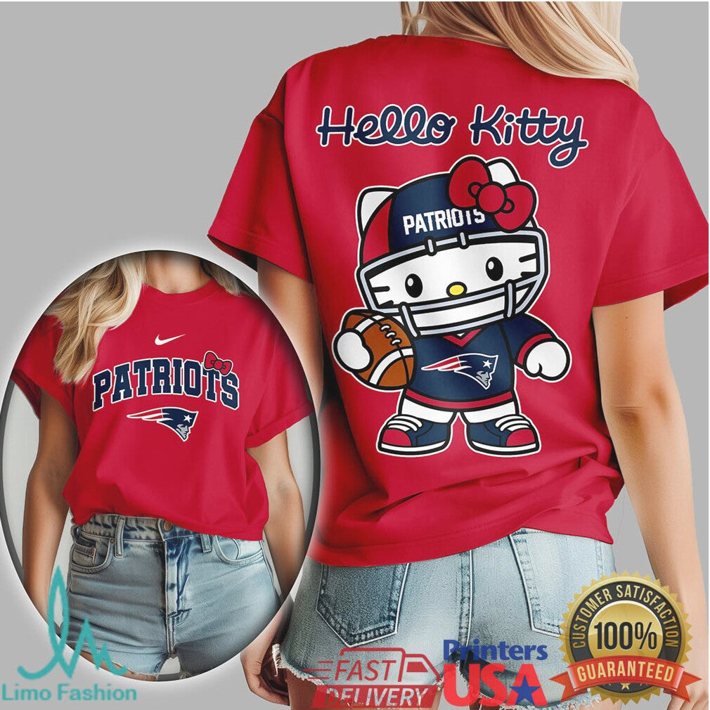 Hello Kitty X New England Patriots Nfl Football Kawaii Tshirt - Limotees LLC