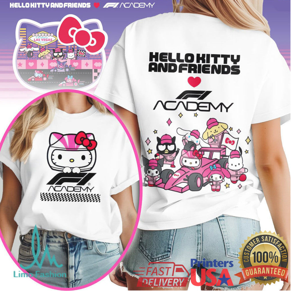 Hello Kitty and Friends x F1 Academy Racing Graphic T Shirt - Limotees LLC