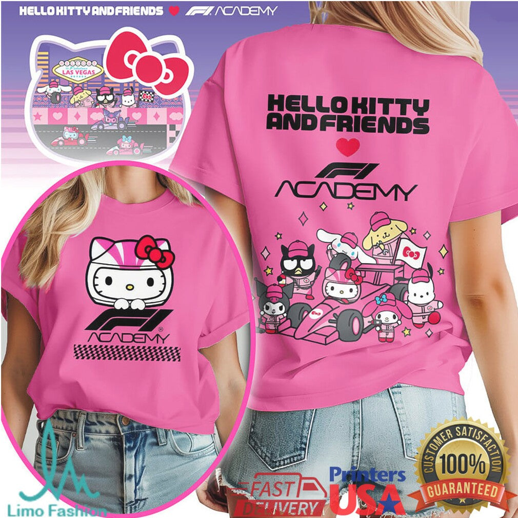 Hello Kitty and Friends x F1 Academy Racing Graphic T Shirt - Limotees LLC