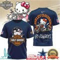 Hello Kitty x Dallas Cowboys Harley Davidson NFL T Shirt - Limotees LLC