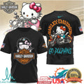 Hello Kitty x Harley Davidson x Miami Dolphins Go Dolphins Tee - Limotees LLC