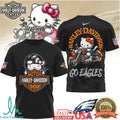 Hello Kitty x Philadelphia Eagles Harley Davidson NFL T Shirt - Limotees LLC
