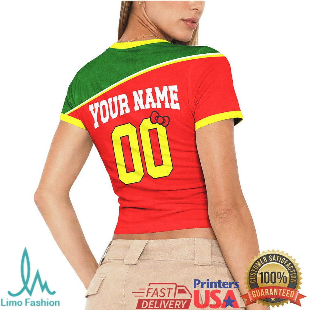 Hello Portugal Girl Custom Name & Number T Shirt Portuguese Soccer Fan Hello Kitty Design - Limotees LLC