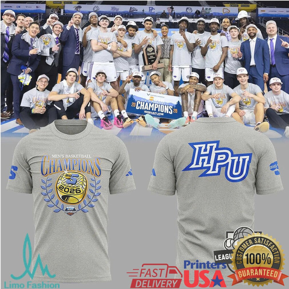 High Point Panthers 2026 Big South Men's Basketball Champions Gray T Shirt - Limotees LLC