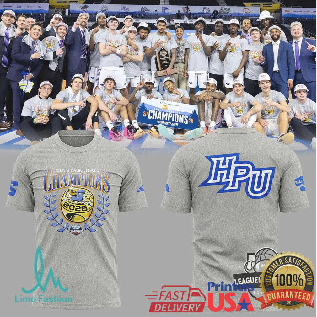High Point Panthers 2026 Big South Men's Basketball Champions Gray T Shirt - Limotees LLC