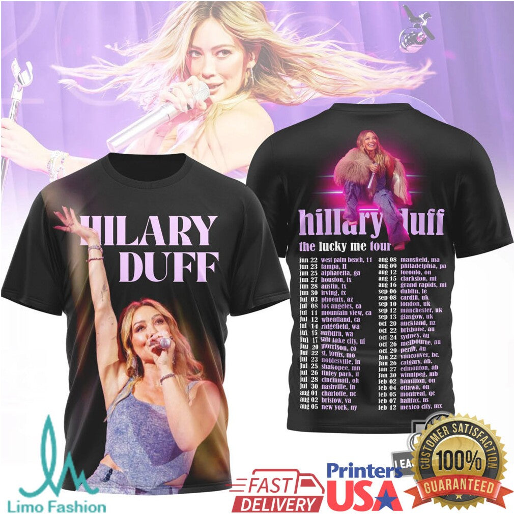Hilary Duff The Lucky Me Tour 2025 Concert Schedule T Shirt - Limotees LLC