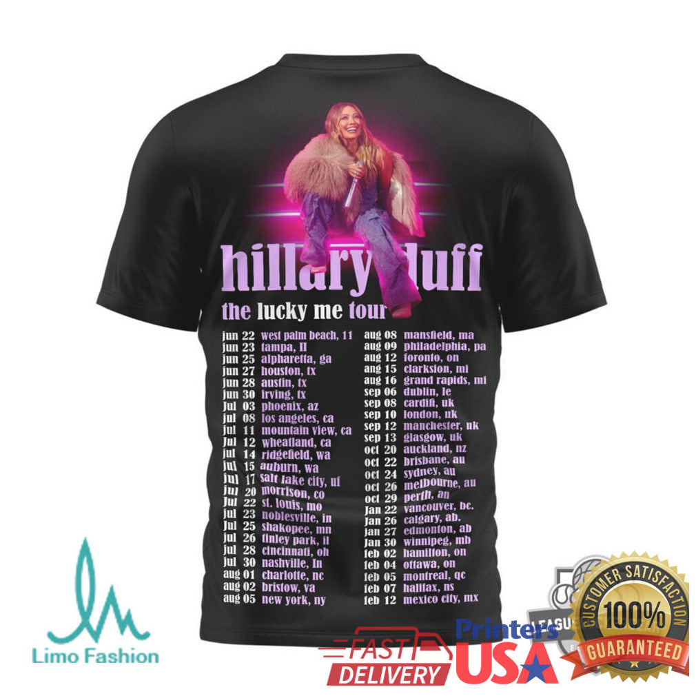 Hilary Duff The Lucky Me Tour 2025 Concert Schedule T Shirt - Limotees LLC