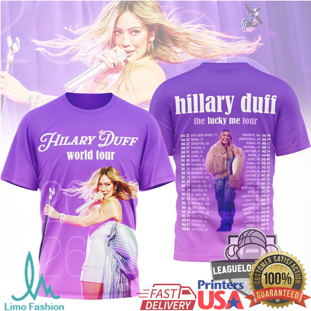 Hilary Duff “The Lucky Me” World Tour 2026 Purple Fan T Shirt - Limotees LLC