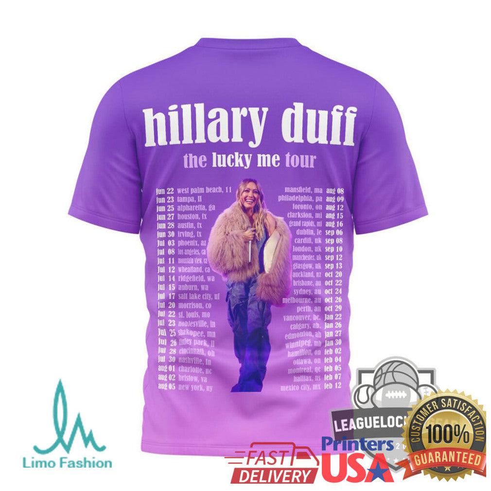 Hilary Duff “The Lucky Me” World Tour 2026 Purple Fan T Shirt - Limotees LLC