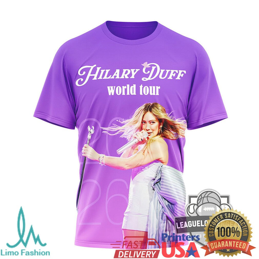 Hilary Duff “The Lucky Me” World Tour 2026 Purple Fan T Shirt - Limotees LLC