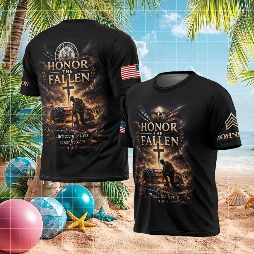 Honor The Fallen Custom Soldier Memorial Tribute T Shirt - Limotees LLC