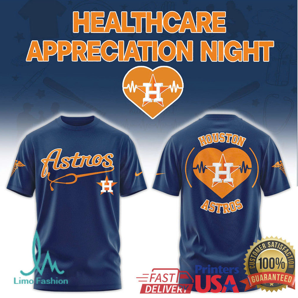 Houston Astros Healthcare Appreciation Night Stethoscope T Shirt - Limotees LLC