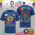 Houston Astros World Autism Awareness Day “It's OK To Be Different” T Shirt - Limotees LLC