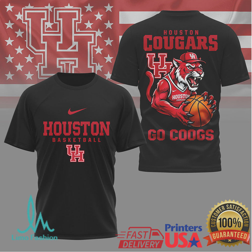 Houston Cougars Basketball “Go Coogs” Graphic T Shirt - Limotees LLC