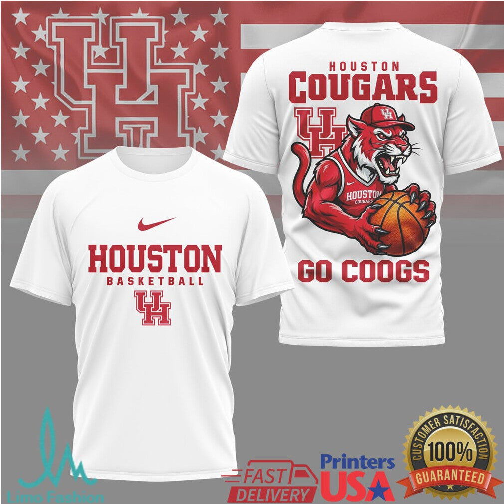 Houston Cougars Basketball “Go Coogs” Graphic T Shirt - Limotees LLC